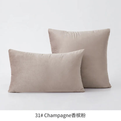 2-Piece Decorative Solid Soft Velvet Throw Pillow Covers(no insert)
