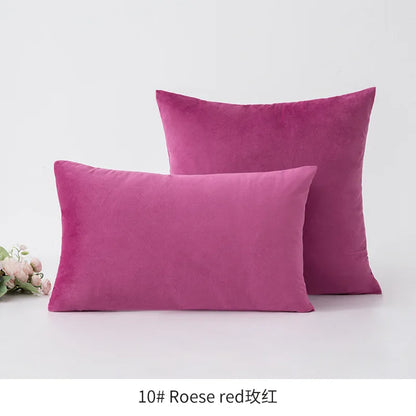 2-Piece Decorative Solid Soft Velvet Throw Pillow Covers(no insert)