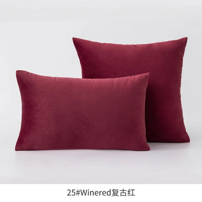 2-Piece Decorative Solid Soft Velvet Throw Pillow Covers(no insert)