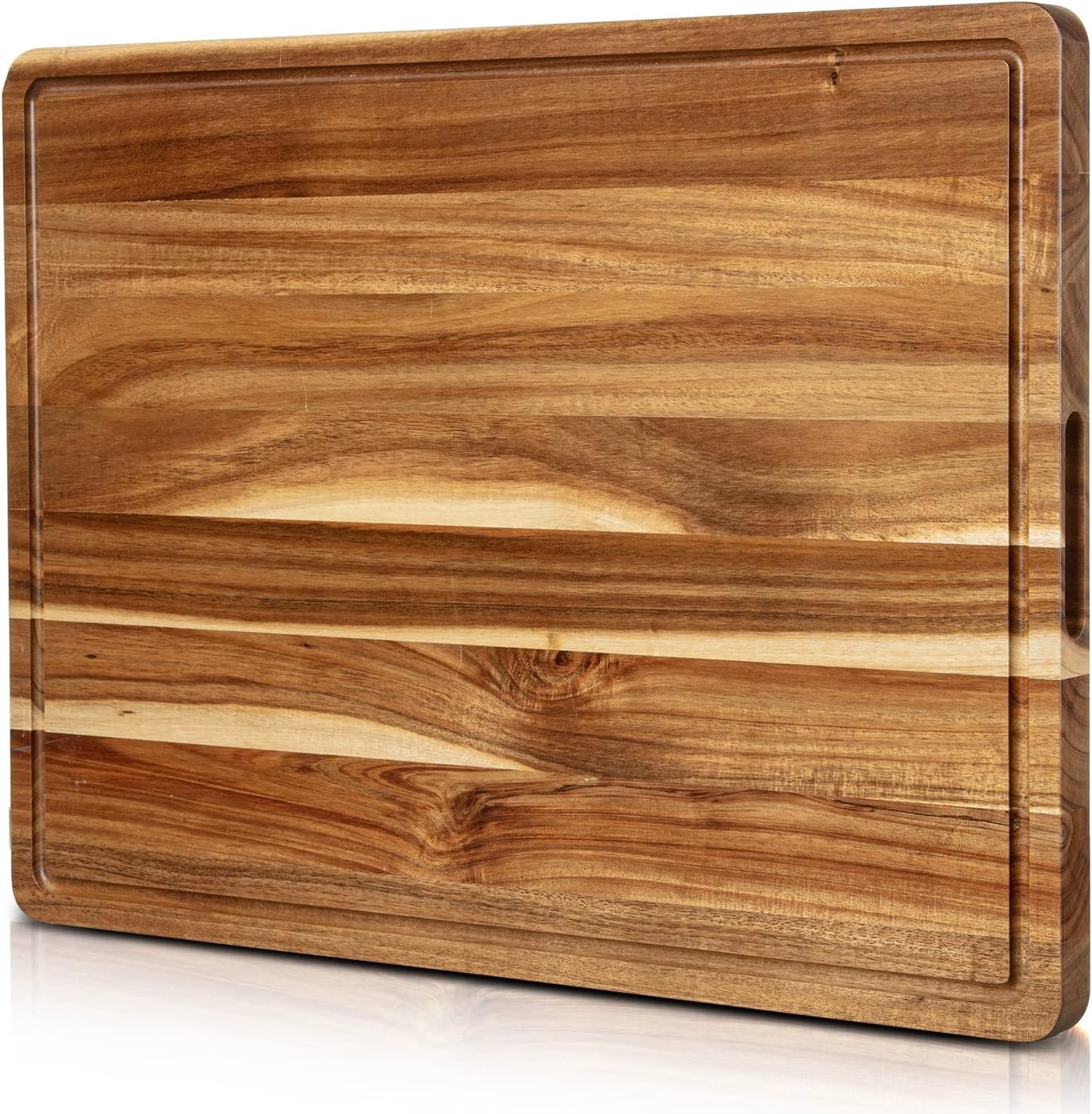 20x15/24x18 Acacia Wood Cutting Board with Deep Juice Groove, versatile acacia wood cutting board for meat and produce
