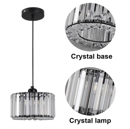 Eye-catching modern LED crystal pendant light showcased in a stylish urban kitchen.