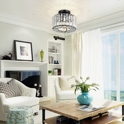 Luxury modern LED crystal pendant light in gold finish, perfect for creating an upscale atmosphere.