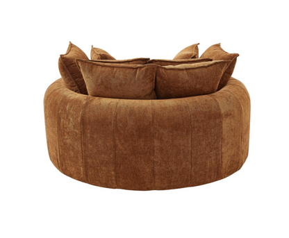 Chenille Round Chaise Lounge Sofa – Oversized Circular Cuddle Chair, designed for cozy moments and stylish interiors.
