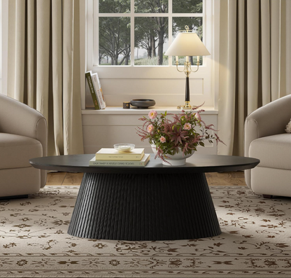 Detail of the scratch-resistant foot pins on the Mid Century Modern Coffee Table, showcasing its durability.