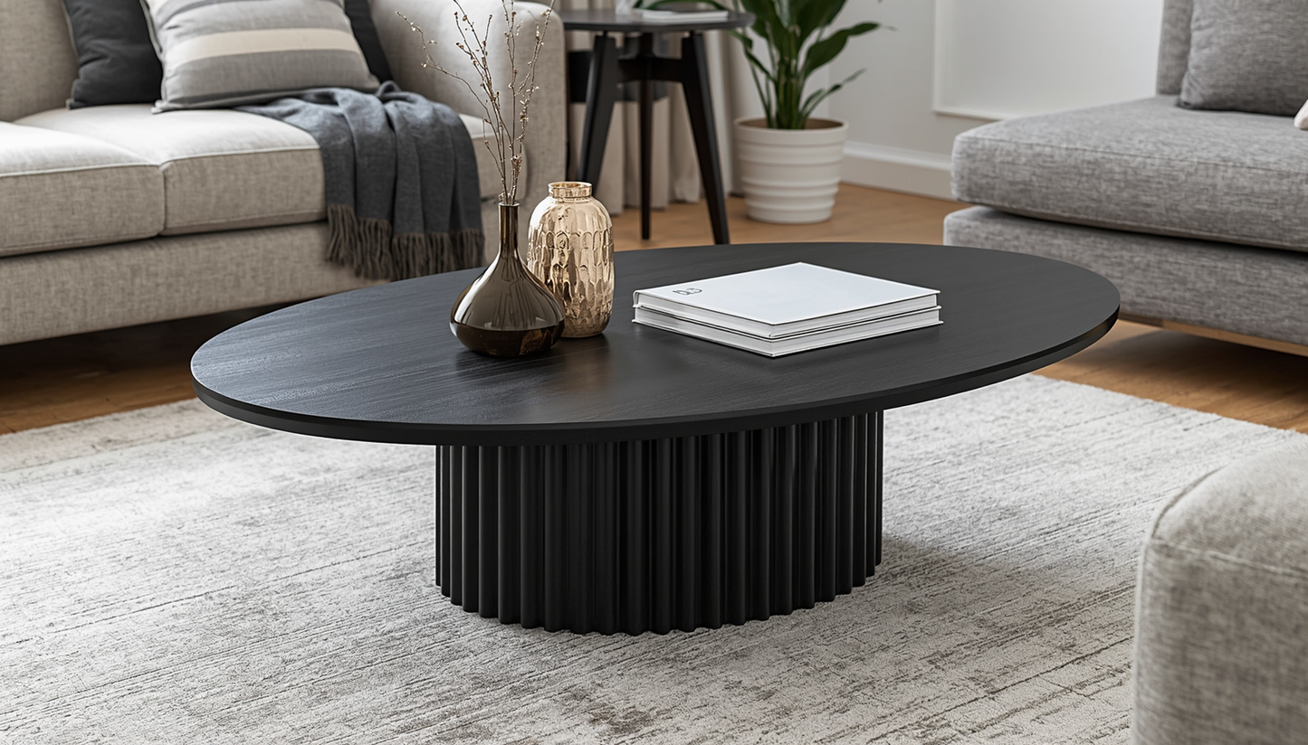 Perfectly arranged decor on the Mid Century Modern Coffee Table, offering a polished living room vibe.
