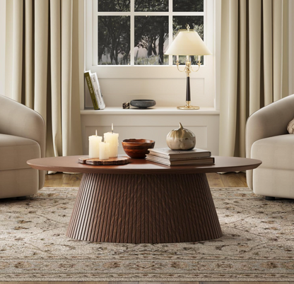 Mid Century Modern Coffee Table set against a neutral backdrop, highlighting its sleek design.