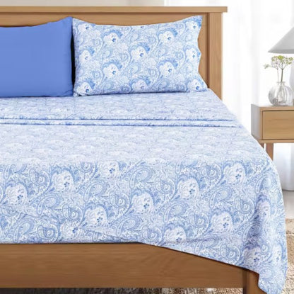 Paisley Microfiber Sheet Set, Bedding with 16-Inch Deep Pocket Fitted Sheet & Pillowcases – soft bedding with classic paisley design