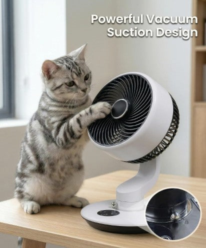 GAITIR Rechargeable Desk Fan - 7800mAh Battery with Smart Touch Display - Black, White, compact rechargeable desk fan for home offices
