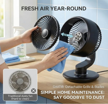 GAITIR Rechargeable Desk Fan - 7800mAh Battery with Smart Touch Display - Black, White, rechargeable desk fan for kitchens and counters