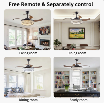 Stylish pairing of other decorative elements with the 48” Modern Black Retractable Ceiling Fan.