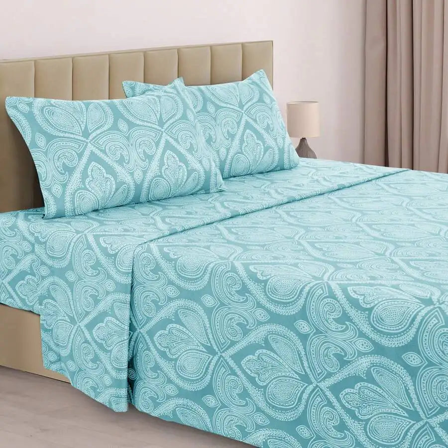 Paisley Microfiber Sheet Set, Bedding with 16-Inch Deep Pocket Fitted Sheet & Pillowcases – sheet set for mattresses up to 16 inches