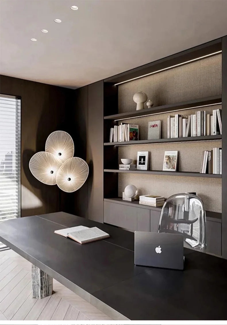 Elegant Modern Triple Floral Floor Lamp enhancing the interior design of a luxury apartment.