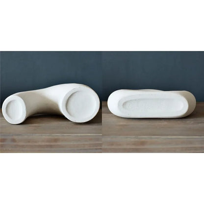 Matte White Hollow Nordic Ceramic Donut Vase~ Set of 2