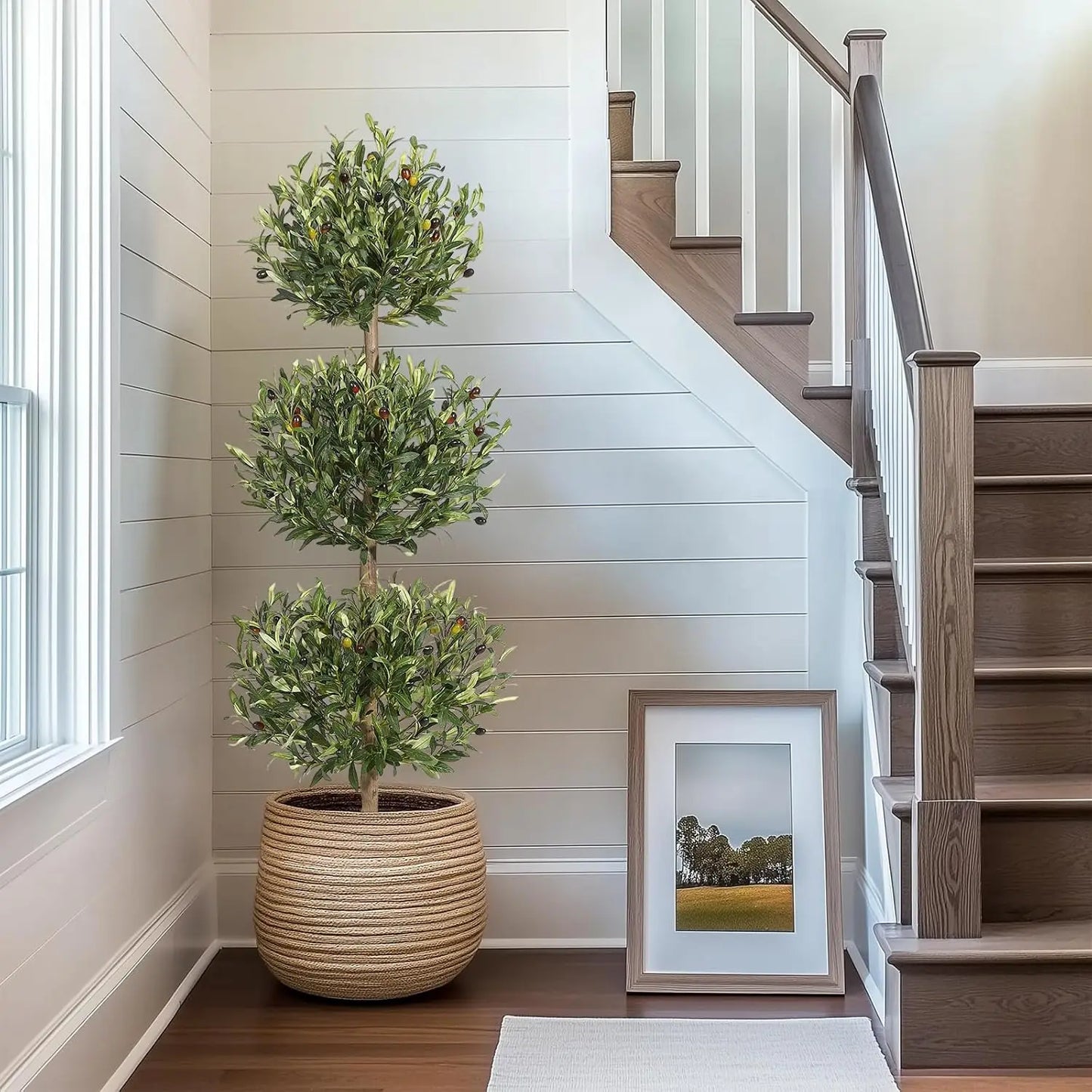 5' Tall Indoor/Outdoor Faux Olive Tree w/A Non-decorative Planter