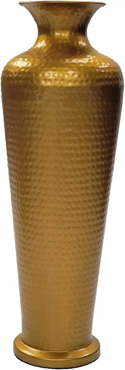 Modern Gold Metal Hammered Elegant Floor Vase