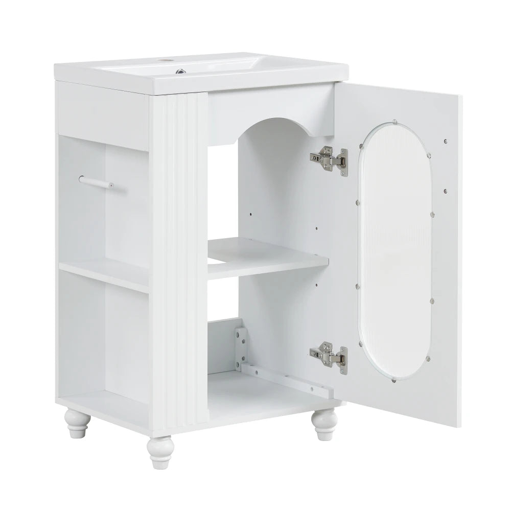 Modern 20" Freestanding Bathroom Vanity w/Drop-in Sink