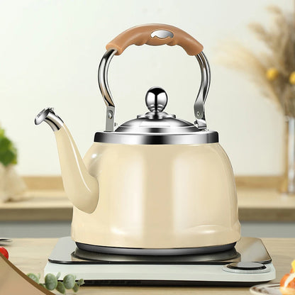 Stainless Steel Tea Kettle – 304 Whistling Stovetop Teapot featuring an elegant design for modern kitchens.