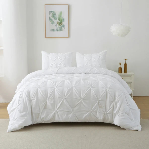 Elegant 3-Piece King Size Comforter Set w/Pinch Pleat Detailing