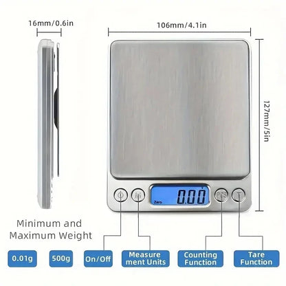 3000g Digital Kitchen Scale, 0.1g Precision Stainless Steel digital kitchen scale with tare function