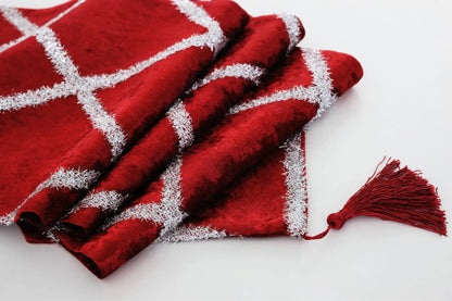 Long Strip Table Runner across a dining table - Perfectly set long table runner for family dinners.