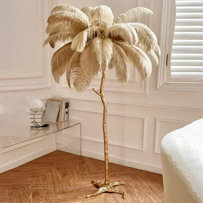 Modern Nordic Ostrich Feather Luxury Floor/Table LED Lamp 