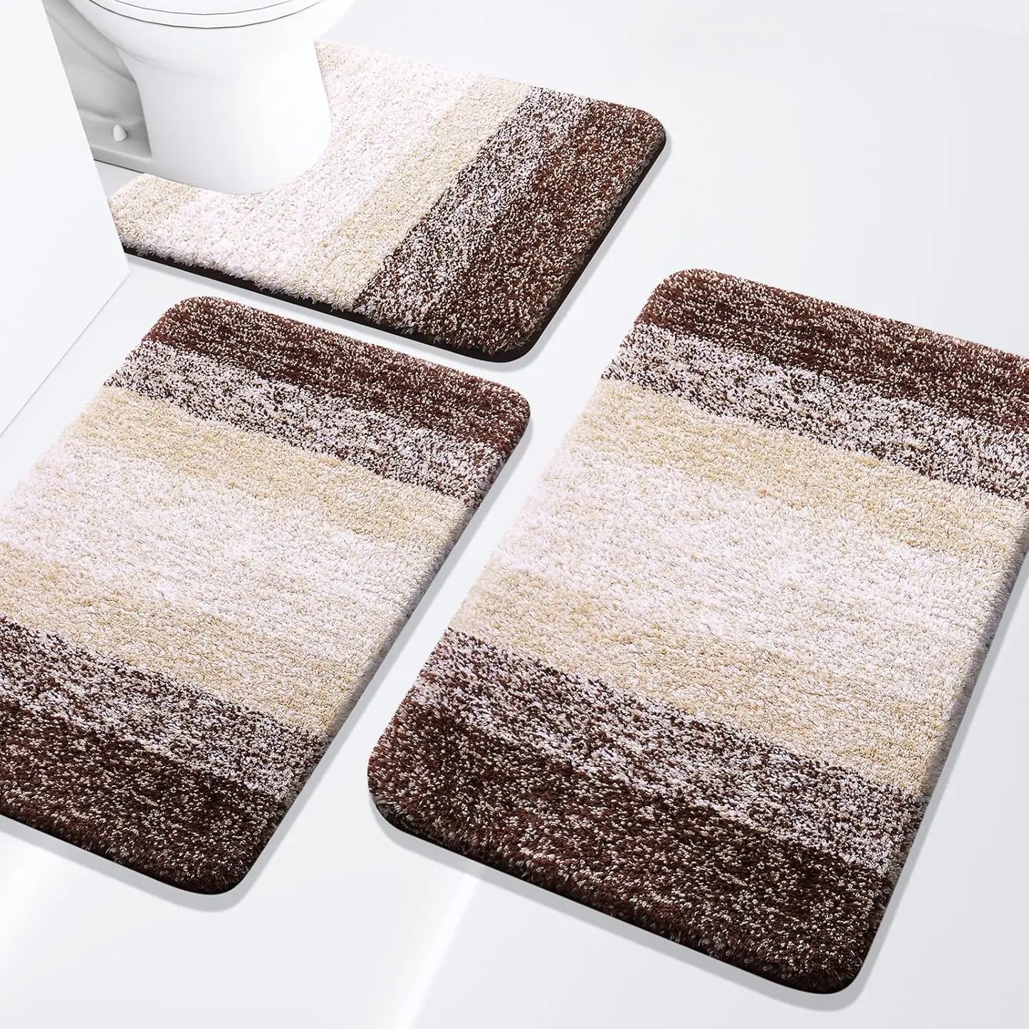 Extra Soft & Absorbent Bathroom Rugs~ 3 Piece Set