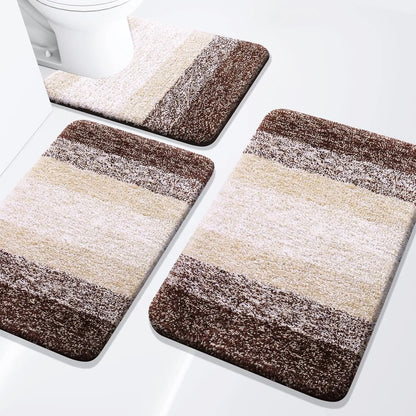 Extra Soft & Absorbent Bathroom Rugs~ 3 Piece Set