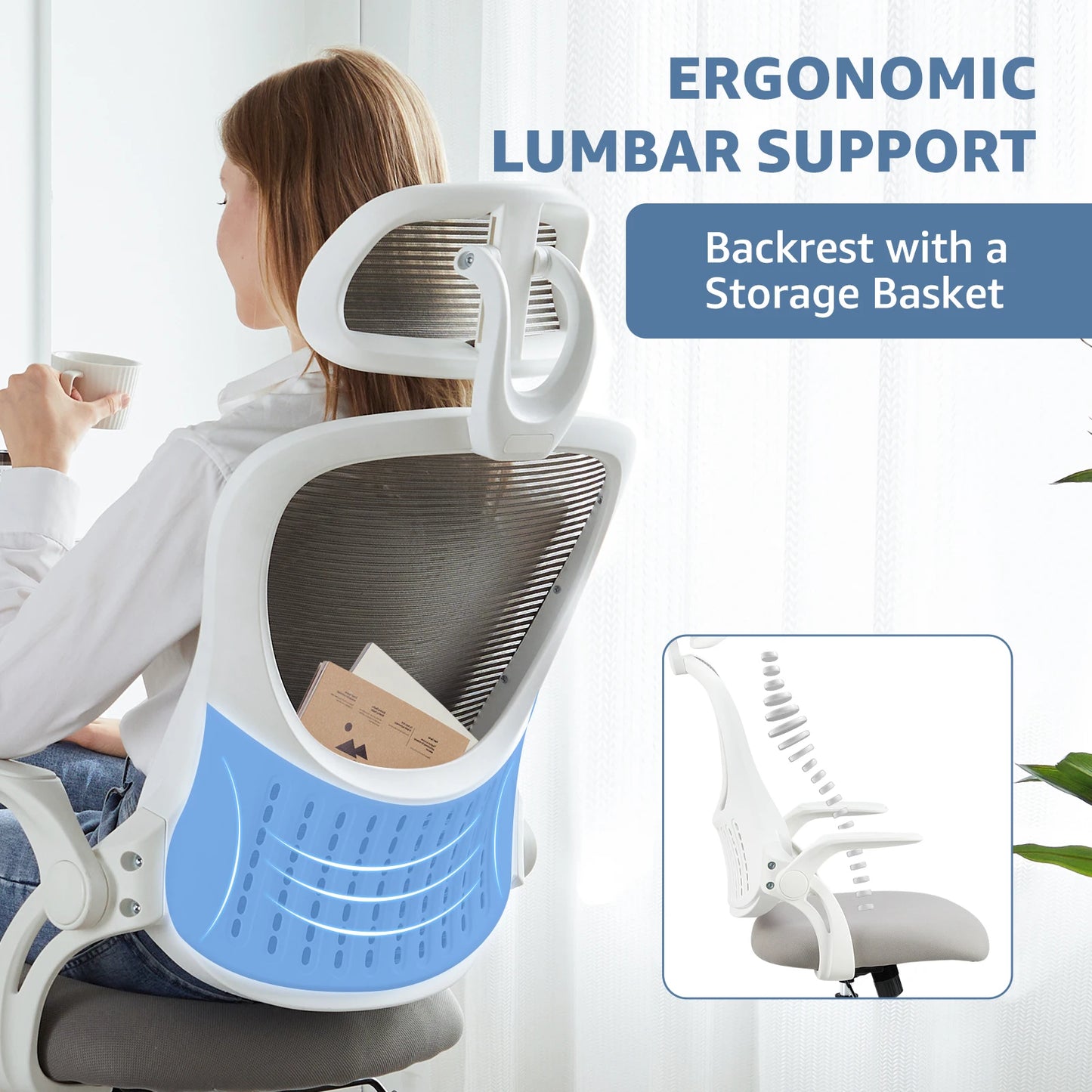 Ergonomic Mesh Office/Computer Desk Chair w/Lumbar Support
