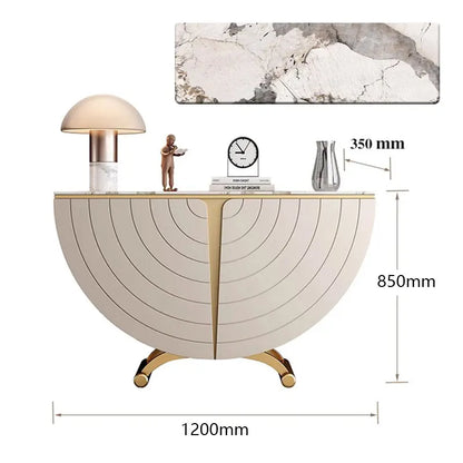 Modern, Luxurious & Stylish Semi-Circular Entrance Table w/Faux Marble Top