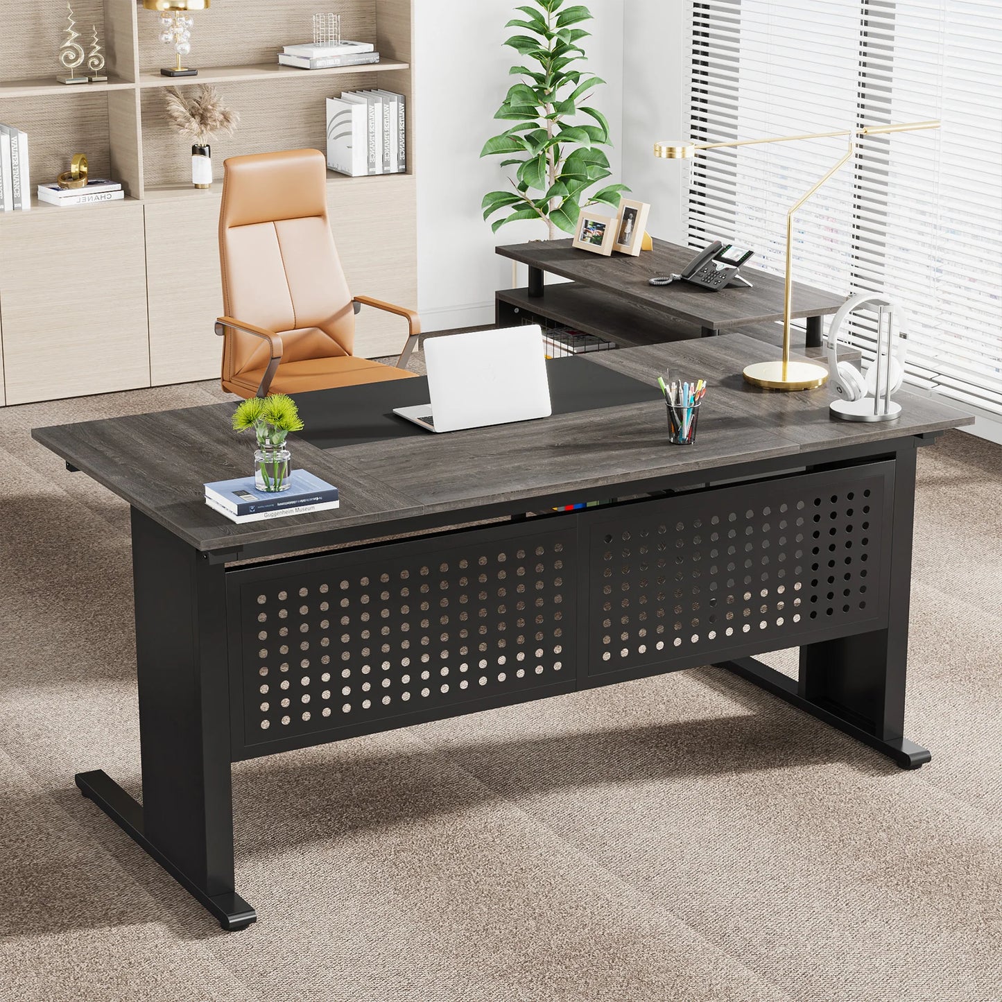 Modern 63" Executive Versatile L-shaped Desk