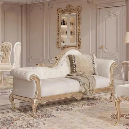 Elegant French Style Solid Wood Living Room Furniture with plush seating, ideal for hosting guests.