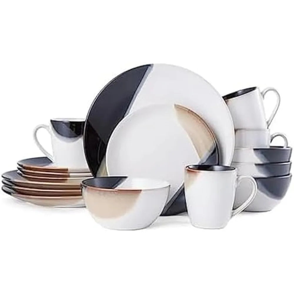 Stylish 16-Piece Premium Stoneware Dinnerware Set
