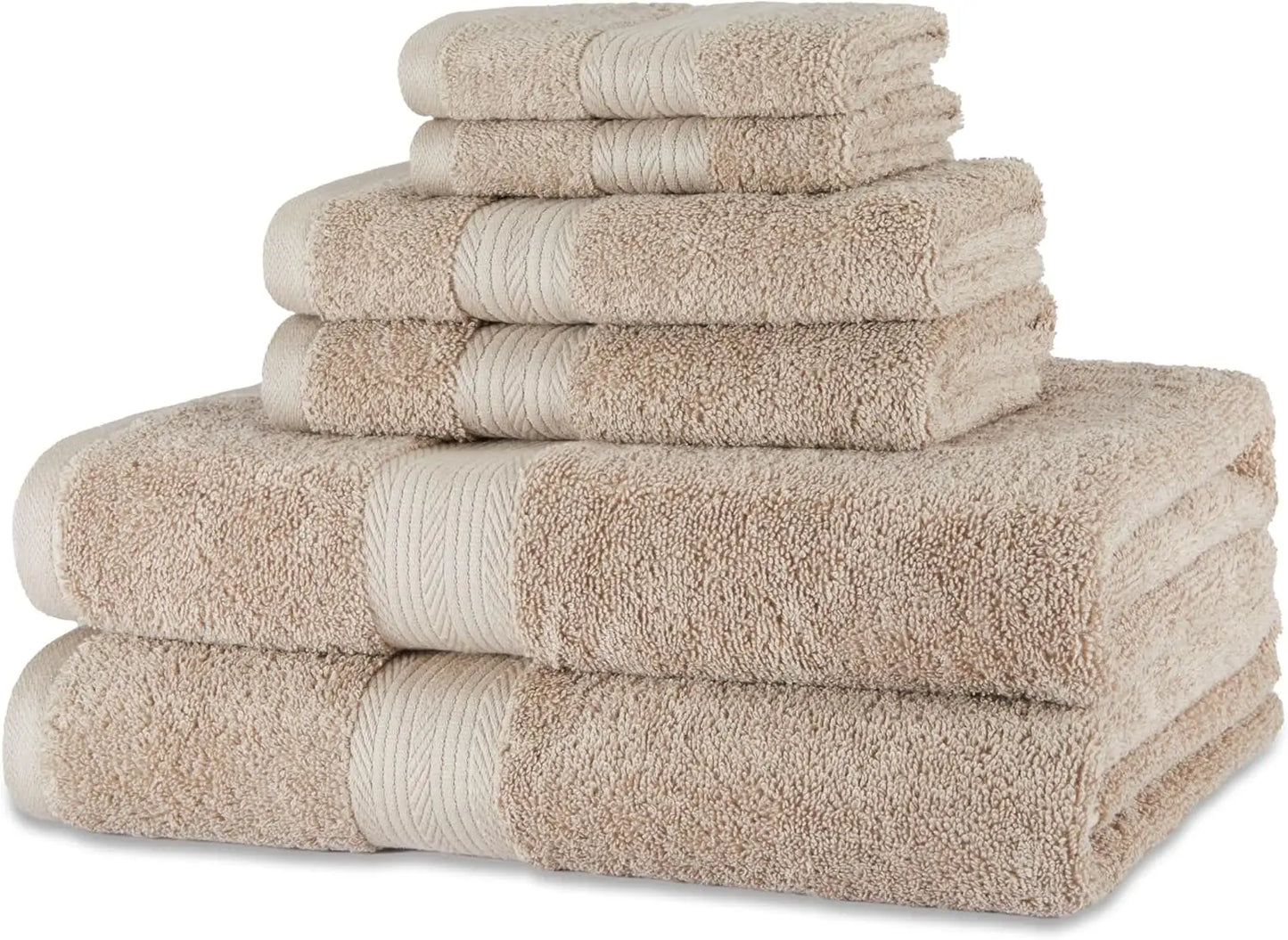 Stylish Black towels from the Luxury 6-Piece Cotton Bath Towel Set, offering a bold look for your personal spa. Luxury cotton towel set.