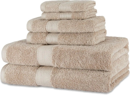 Stylish Black towels from the Luxury 6-Piece Cotton Bath Towel Set, offering a bold look for your personal spa. Luxury cotton towel set.