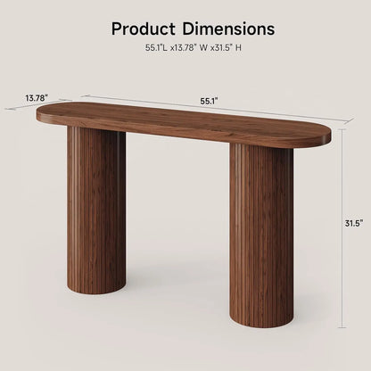 55" Fluted Entryway Table~Wood Console Table