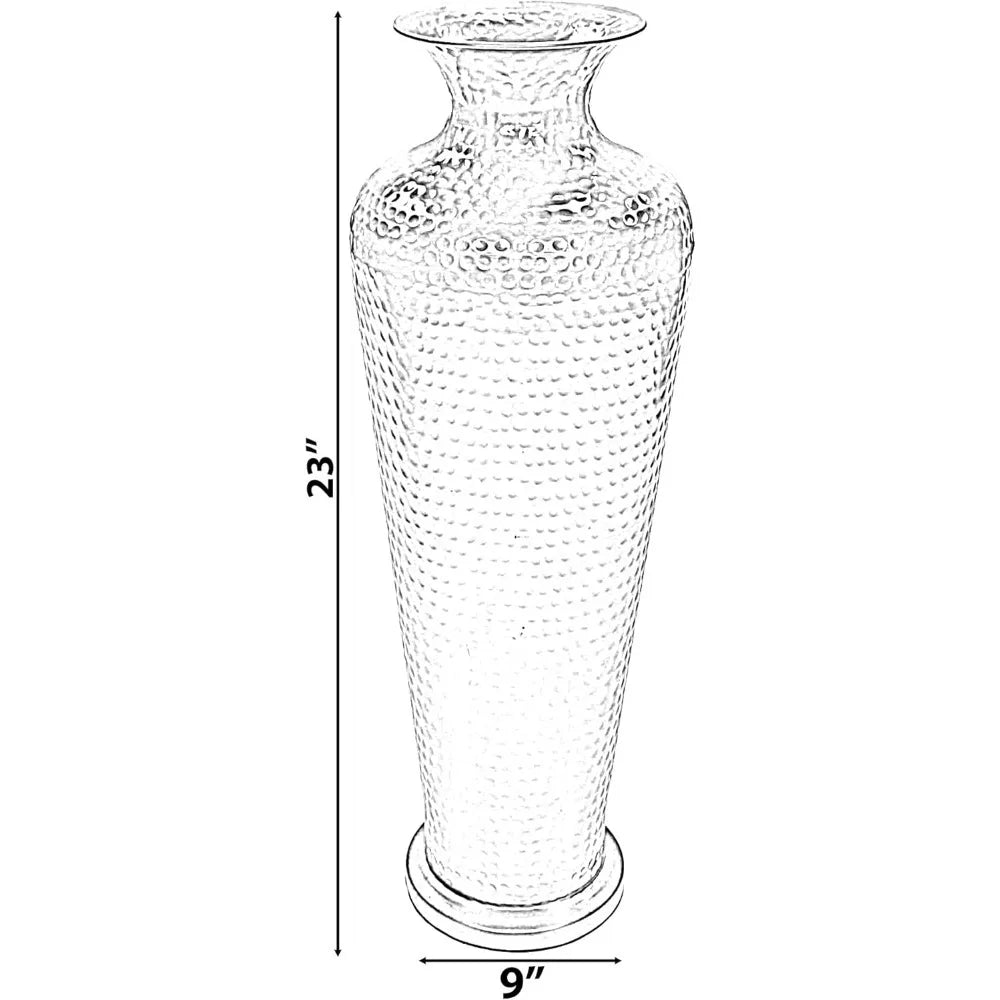Modern Gold Metal Hammered Elegant Floor Vase