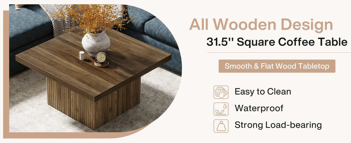 Elegant Mid-Century Modern Square Coffee Table
