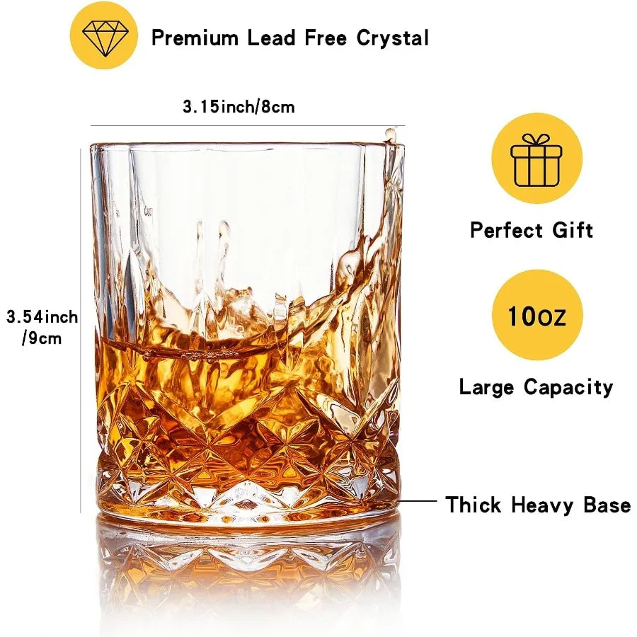 Showing off the classic old fashioned shape of the Crystal Whiskey Glasses Set of 4, perfect for any drink.