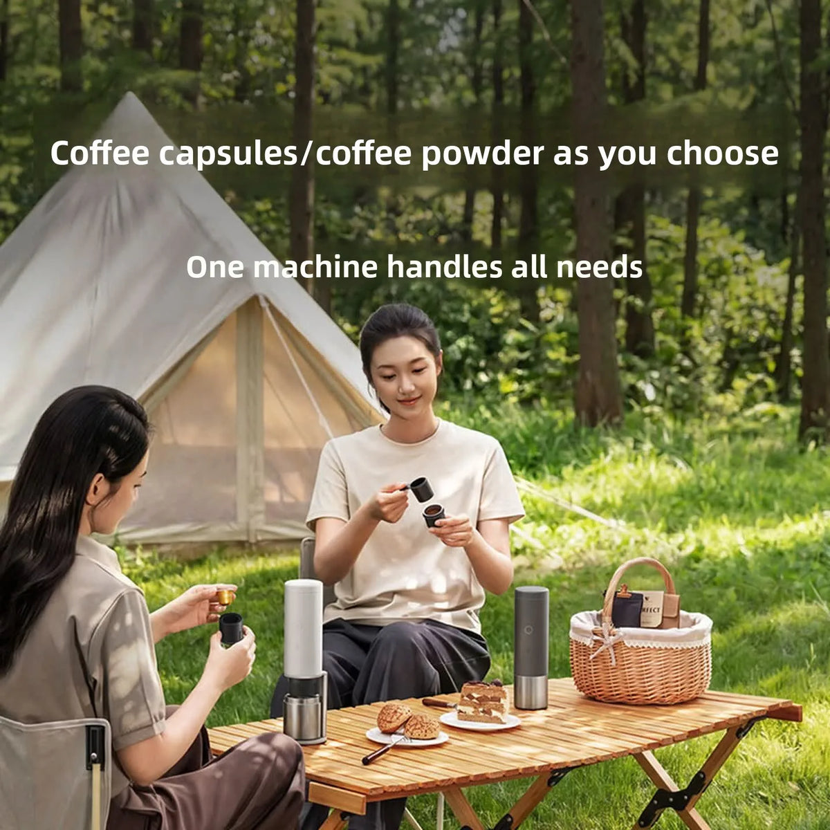 Portable Espresso Machine, 20 Bar Rechargeable Travel Coffee Maker for Capsules & Ground Coffee, portable espresso maker for coffee capsules