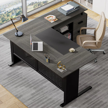 Modern 63" Executive Versatile L-shaped Desk