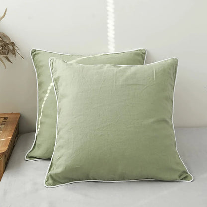 Unique Washed Linen Euro Pillow Sham-Set of 2