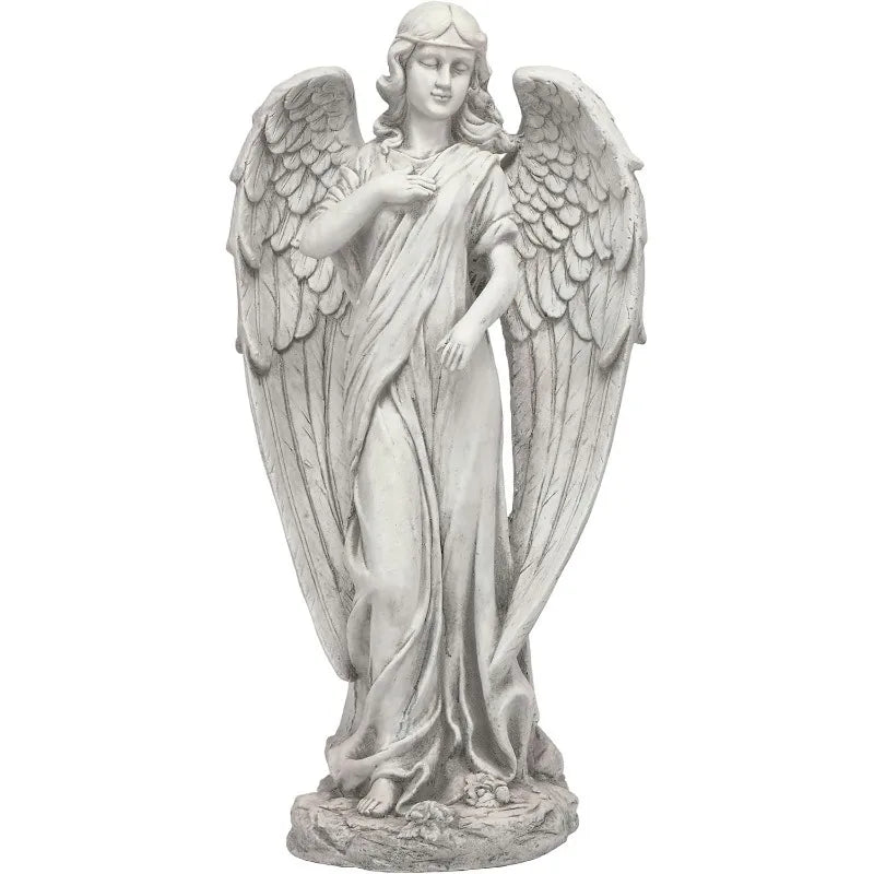 Modern 31" Tall Calming Guardian Angel Garden Statue   
