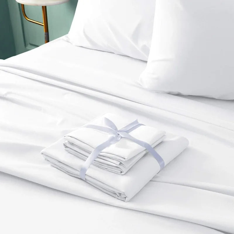 Hotel Luxury White 6-Piece King Size Bed Sheet Set
