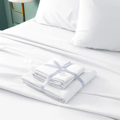 Hotel Luxury White 6-Piece King Size Bed Sheet Set
