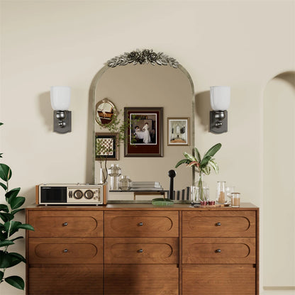 Vintage/Baroque Arched Brass Wall Mirror