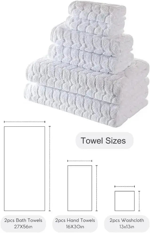 Luxurious Soft Plush Quick Dry Cotton Bath Towel Set
