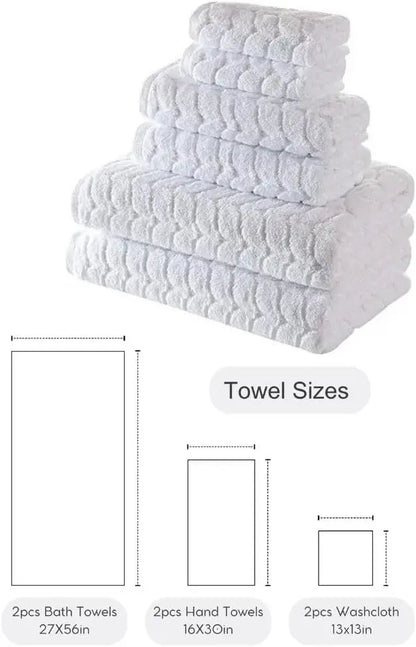 Luxurious Soft Plush Quick Dry Cotton Bath Towel Set