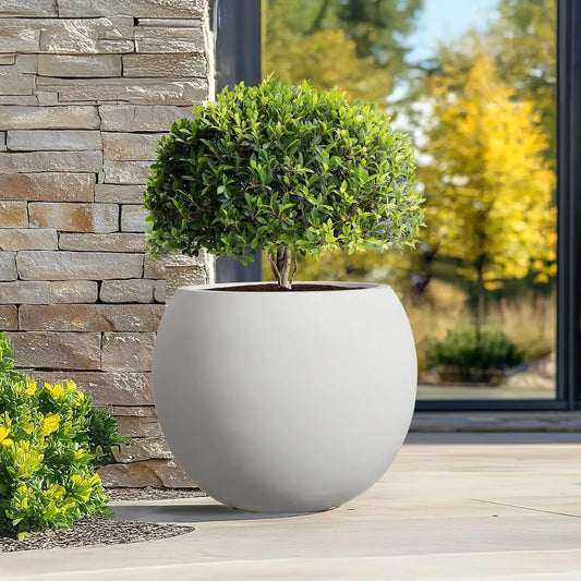 Indoor/Outdoor 17.7'' Dia Large Round Planter w/Drainage Hole