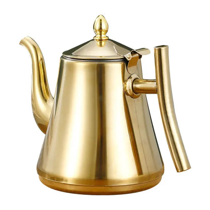 Gold/Silver Stainless Steel Coffee Pot w/Detachable  Filter