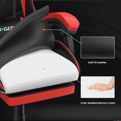 Ergonomic Design Tall Gaming Chair w/Footrest
